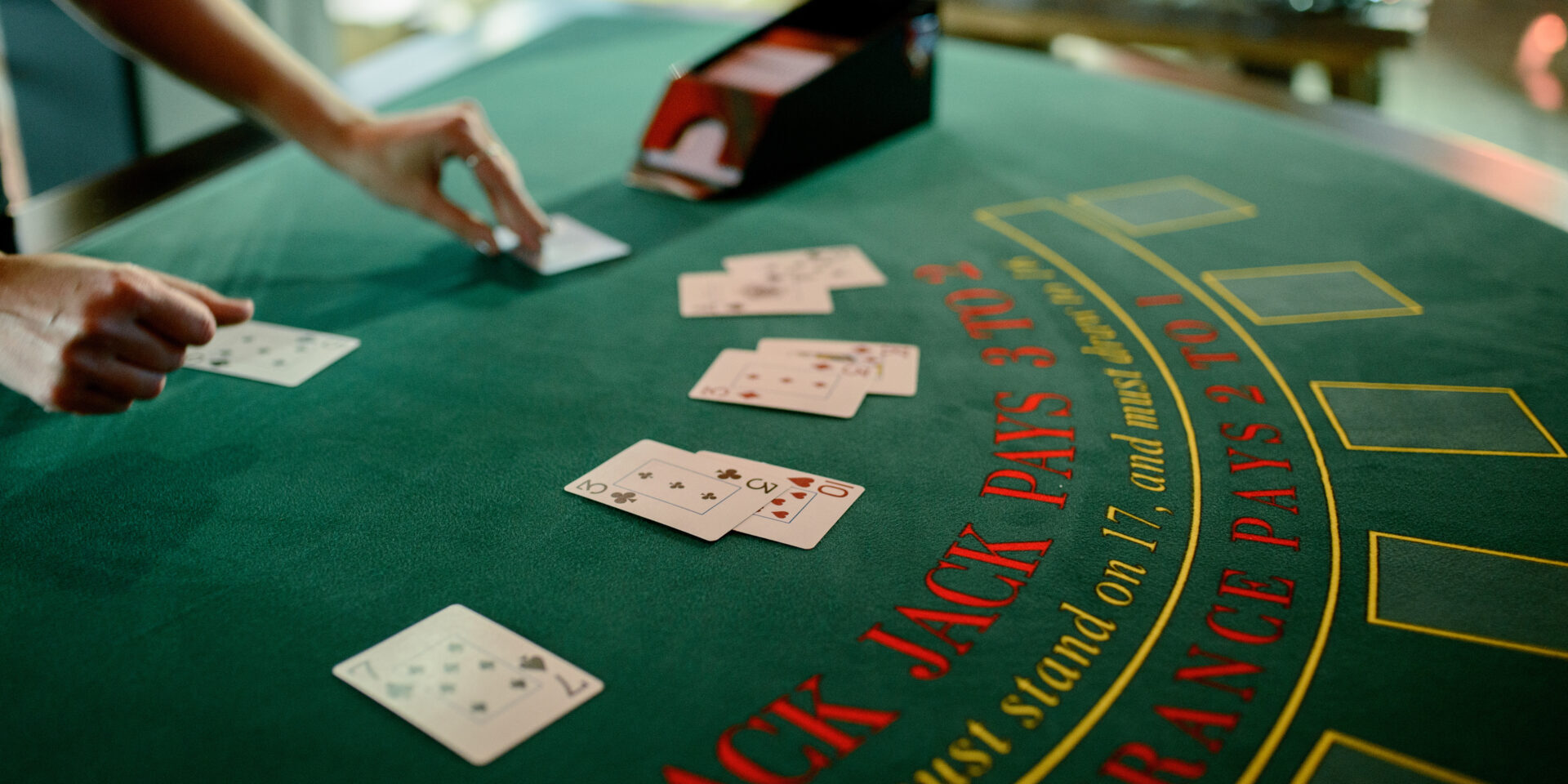 the dealer distributes chips in the casino. High quality photo